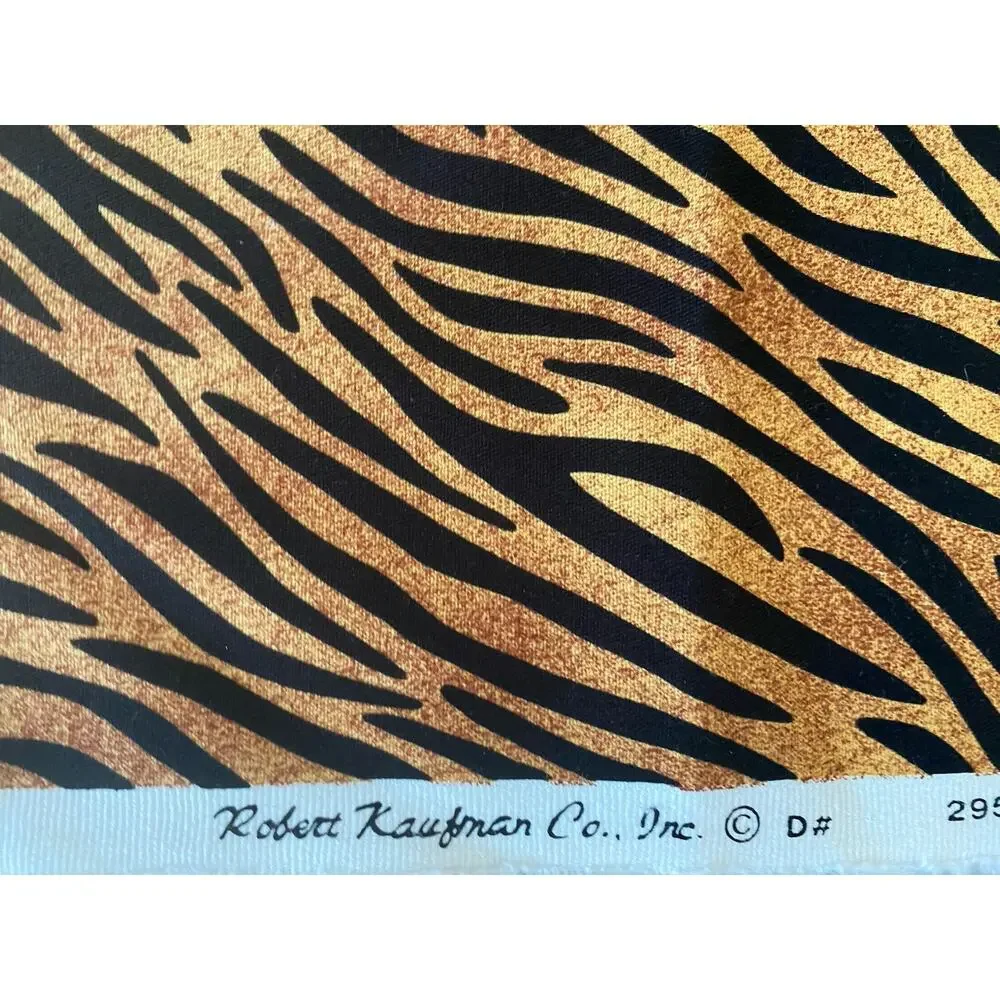 Robert Kaufman Cotton Duck Black Gold Tiger 2.5 Yards 56
